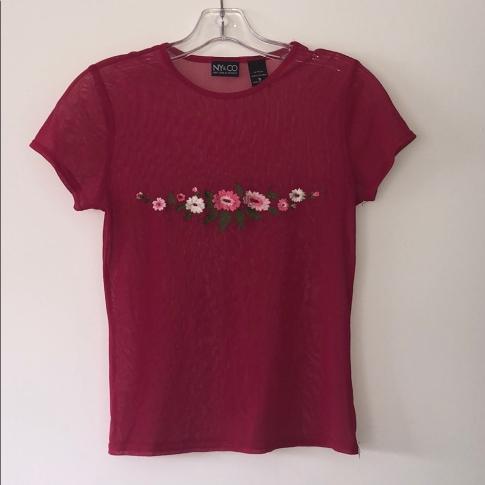 NY&Co vintage embroidered top